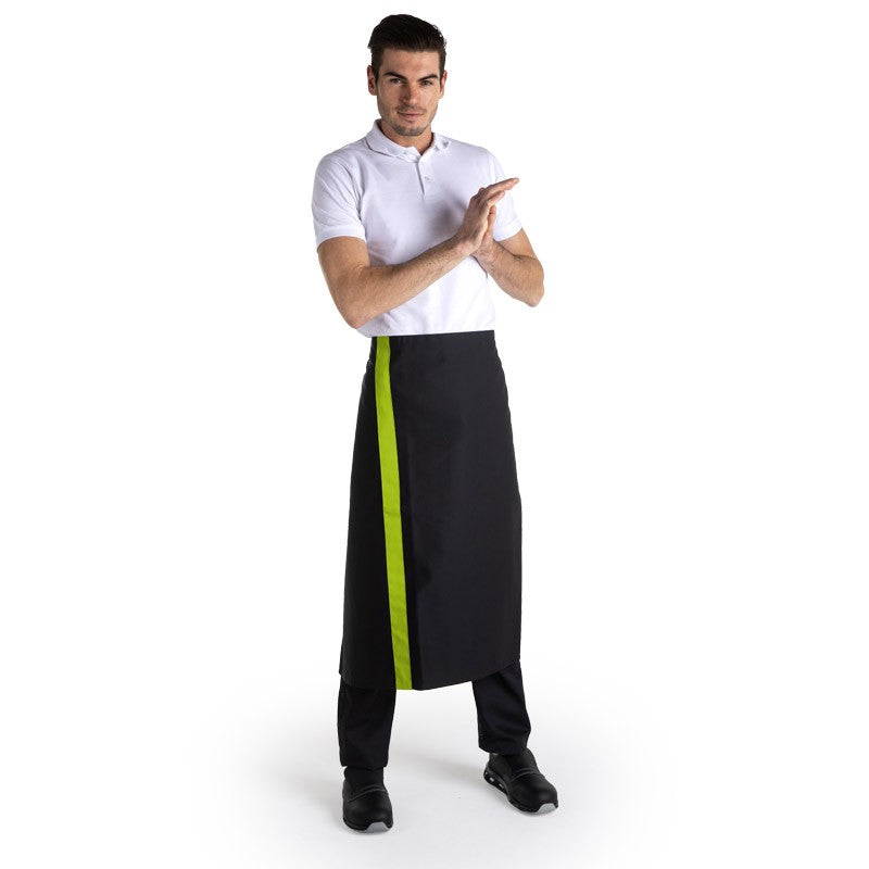 Black Apron with Color Stripe - 90cm - MANELLI