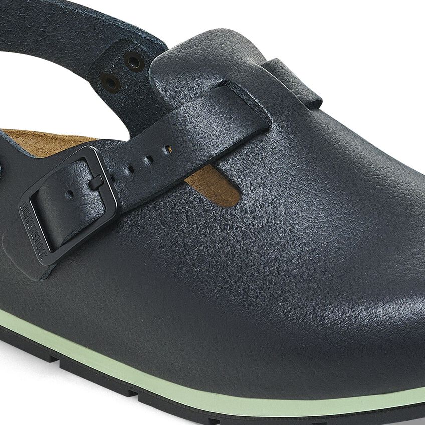 Durable fluid-resistant leather black Tokio Birkenstock clogs