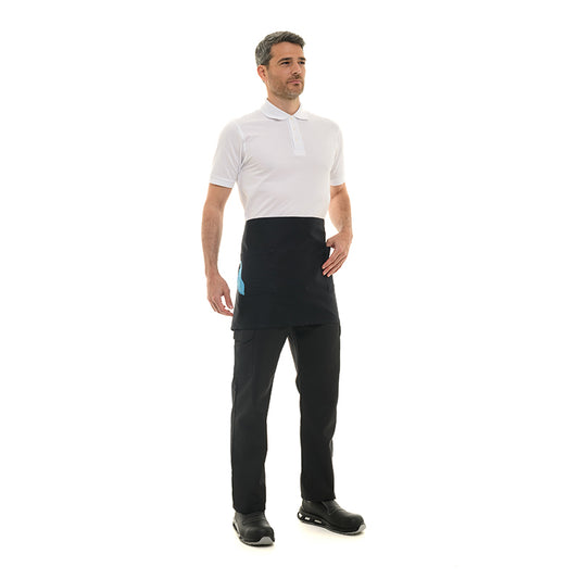 Manelli Alex short black apron, a blend of elegance for chefs.