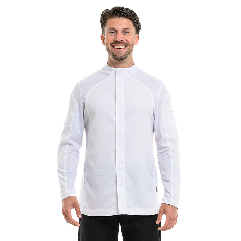 Lafont Frenesie chef jacket designed for optimal kitchen performance.