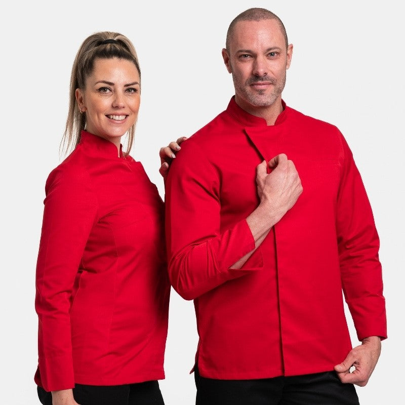 Red Long-Sleeve Texas Kitchen Jacket by Manelli