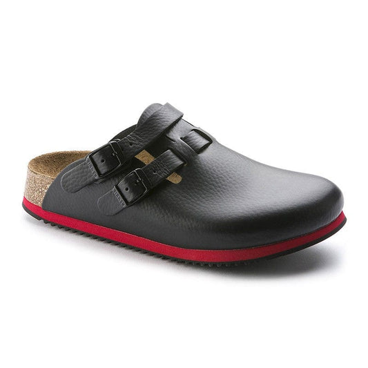 Birkenstock Kitchen Shoes Kay Black Leather Work Clog - BIRKENSTOCK