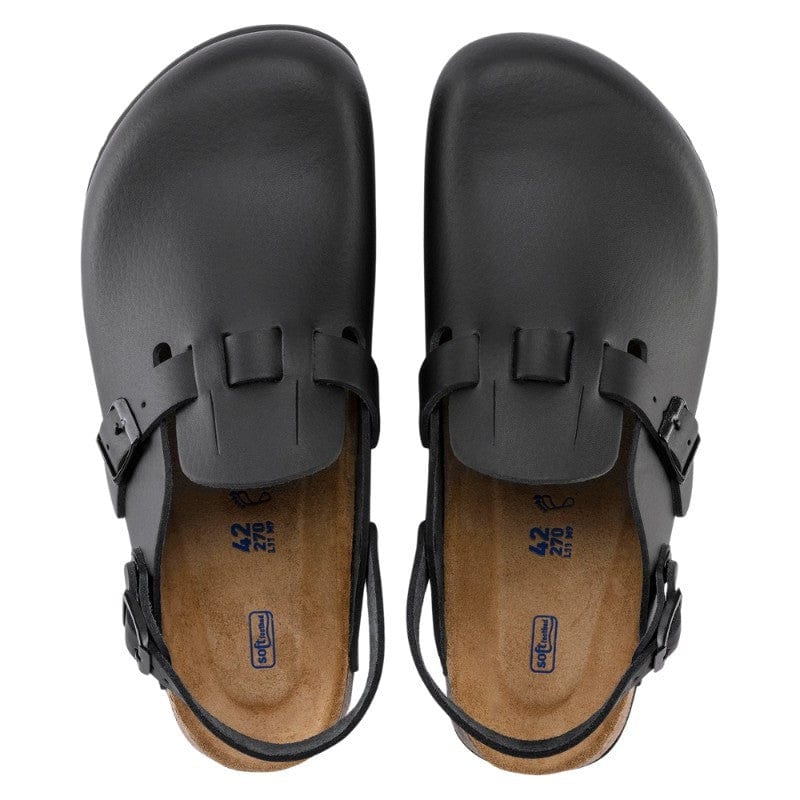 Birkenstock Non-Slip Chef Shoes Professional Black Natural Leather Work Clogs with Strap - KAY SL - BIRKENSTOCK