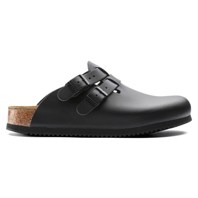 Birkenstock Non-Slip Chef Shoes Professional Black Natural Leather Work Clogs with Strap - KAY SL - BIRKENSTOCK