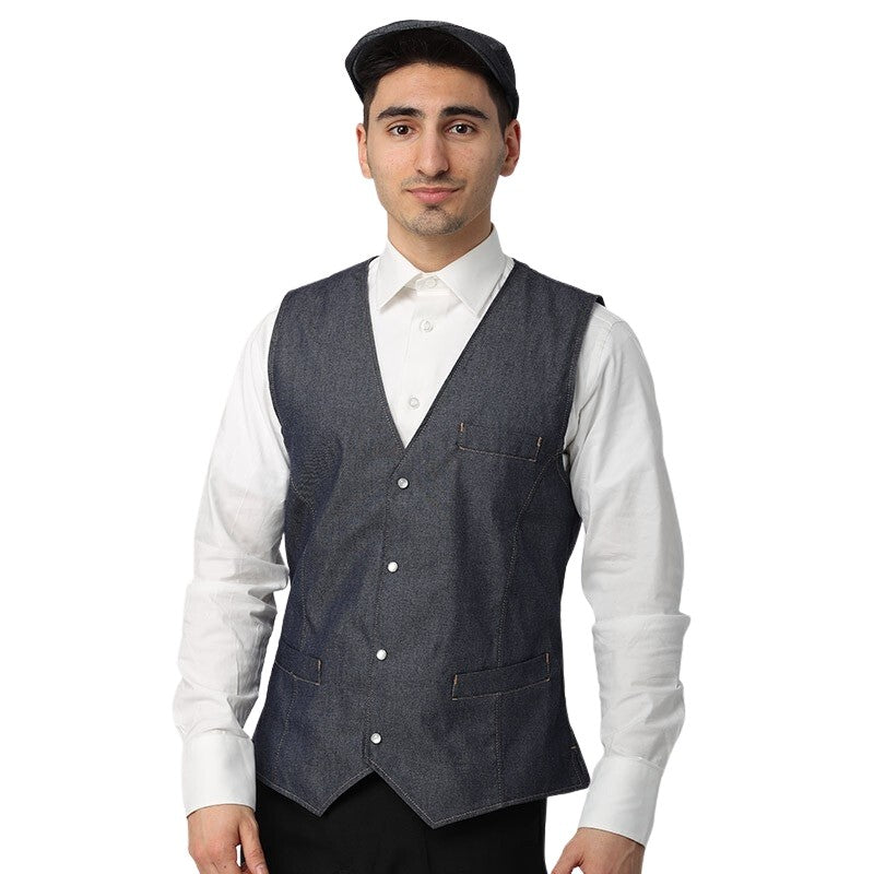 Men's Denim Jean Service Vest - MANELLI