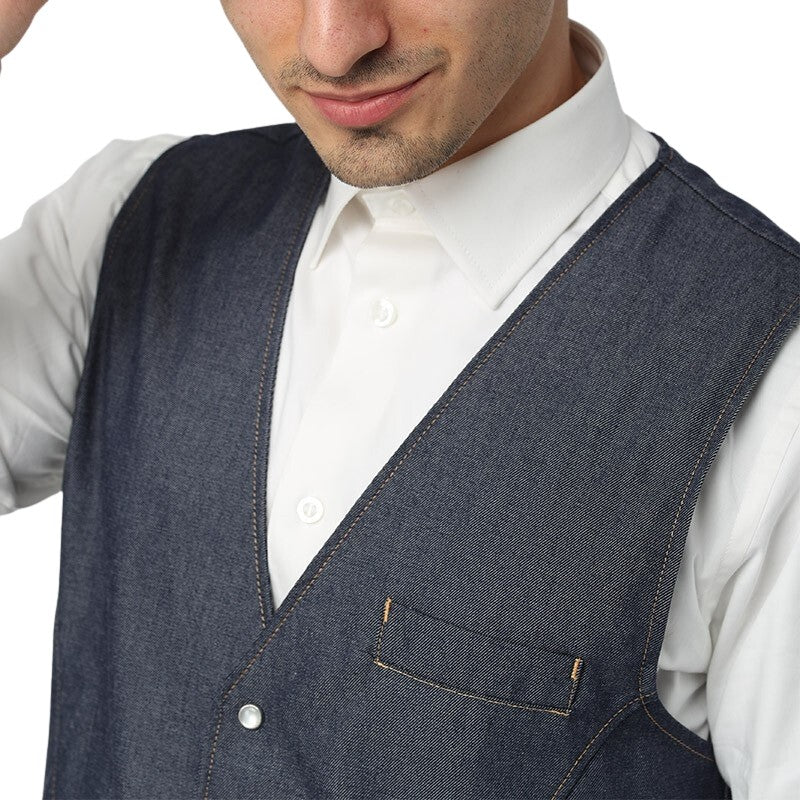 Men's Denim Jean Service Vest - MANELLI