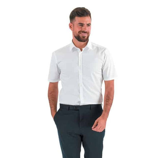 Men's White Capuccino Service Shirt Short Sleeves - LAFONT