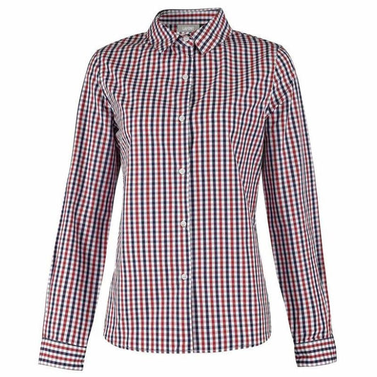 Women's Navy Red Vichy Checked Waitress Shirt - LAFONT SERVICE