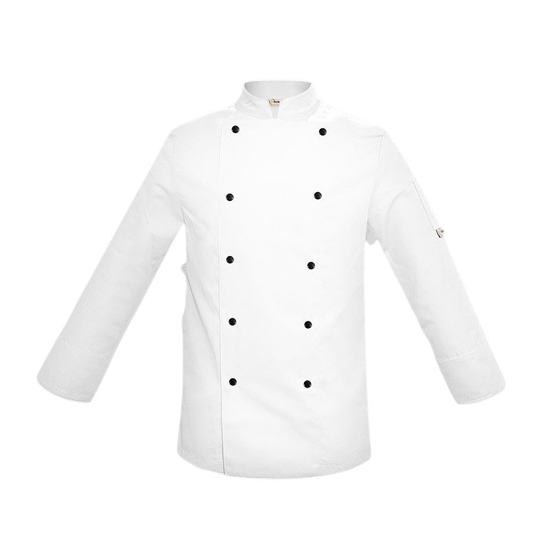 Children's White Chef Jacket with Black Buttons - MANELLI