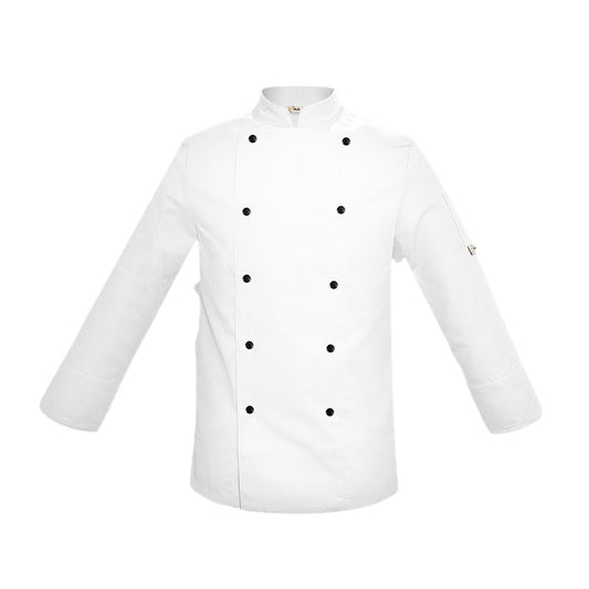 Children's White Chef Jacket with Black Buttons - MANELLI