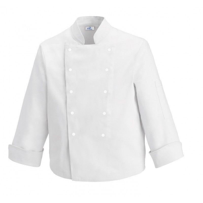 Children's White Chef's Jacket with White Buttons - MANELLI