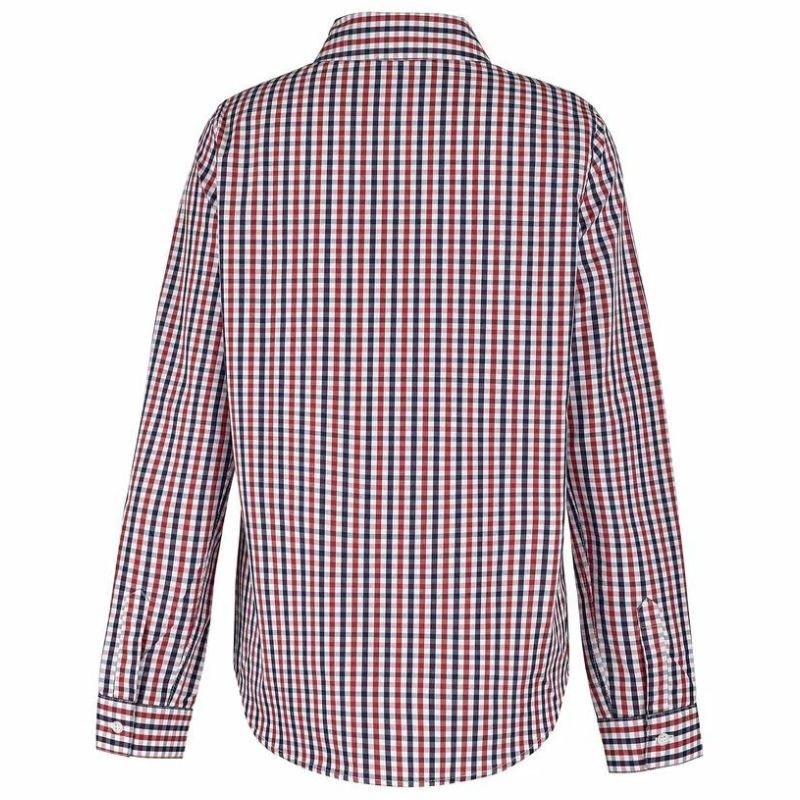 Women's Navy Red Vichy Checked Waitress Shirt - LAFONT SERVICE