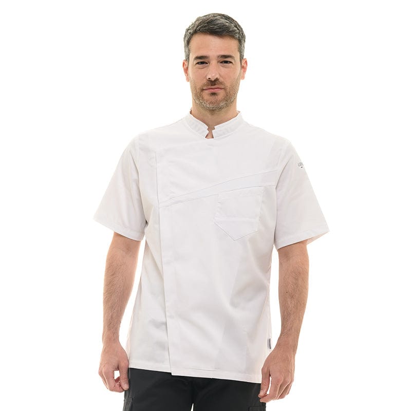 Lafont - Cuisine Men's Short Sleeve White Cooking Coat - LAFONT