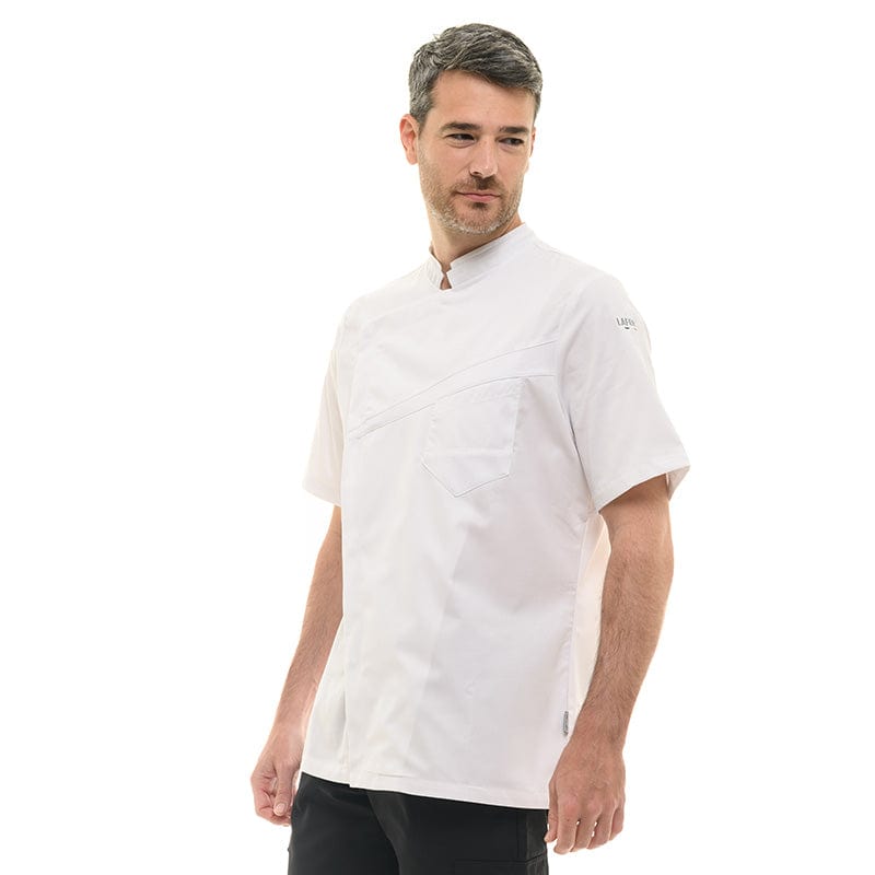 Lafont - Cuisine Men's Short Sleeve White Cooking Coat - LAFONT