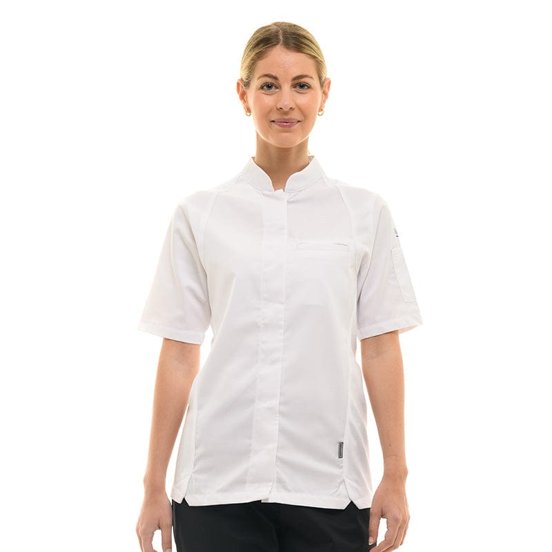 Lafont - Cuisine Women's Short Sleeve Pepper White Kitchen Coat - LAFONT CUISINE