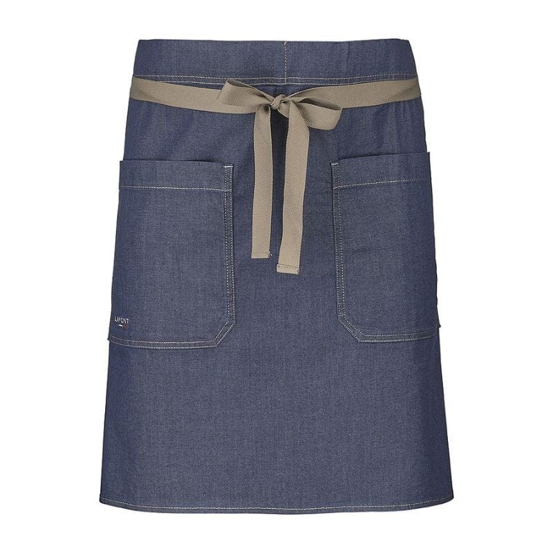 MANELLI Arras short kitchen apron in denim blue - LAFONT CUISINE