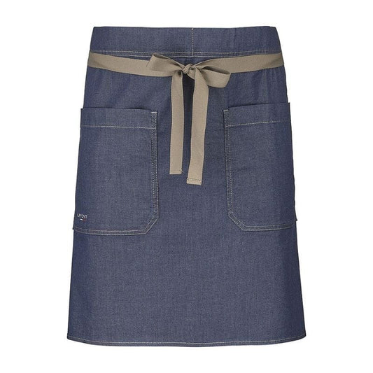 MANELLI Arras short kitchen apron in denim blue - LAFONT CUISINE