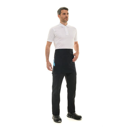 Manelli Black Two-tone Short Apron with Blue Pocket - MANELLI