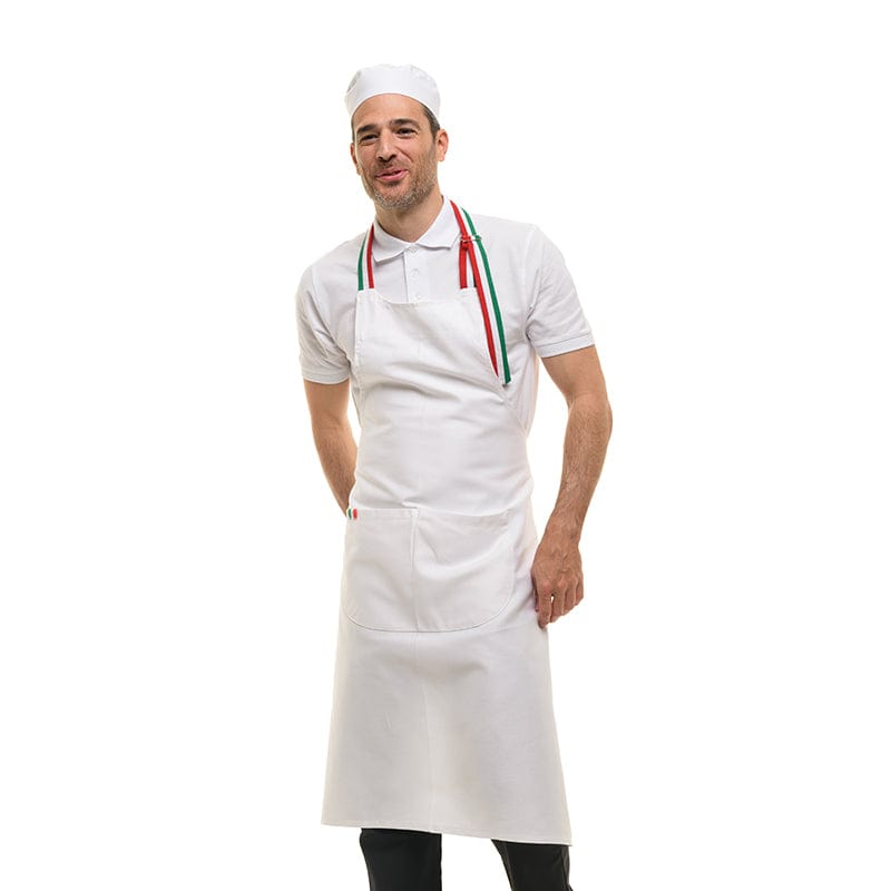 Manelli One size White Napoli Bib Apron - MANELLI