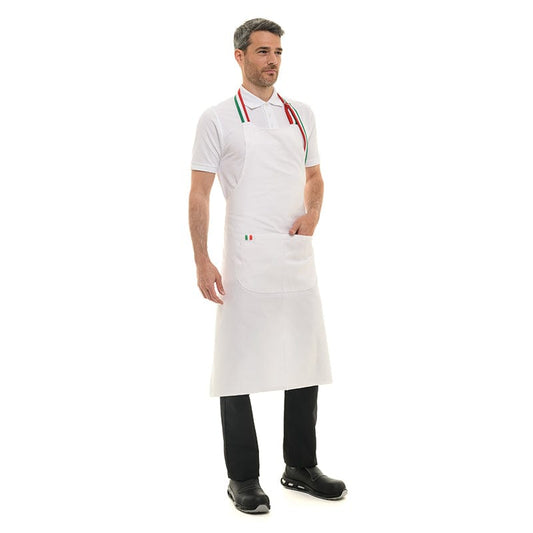 Manelli One size White Napoli Bib Apron - MANELLI