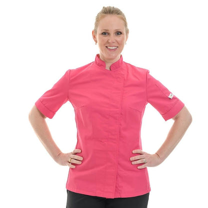 Manelli Short Sleeve / XL Women's Pink Short Sleeve or Long Sleeve Kitchen Coat - MANELLI