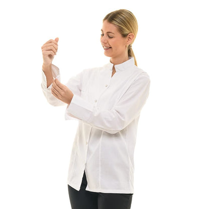 Manelli Women's White Long Sleeve Kitchen Coat  - MANELLI