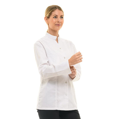 Manelli Women's White Long Sleeve Kitchen Coat  - MANELLI