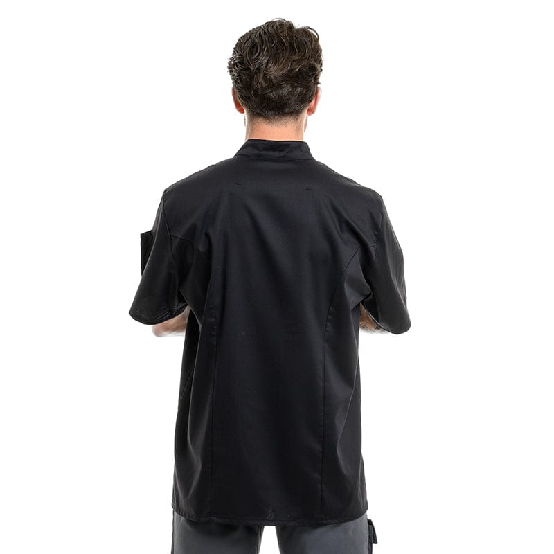 Robur Nero Short Sleeve Chef Coat 37.5 technology Black - ROBUR