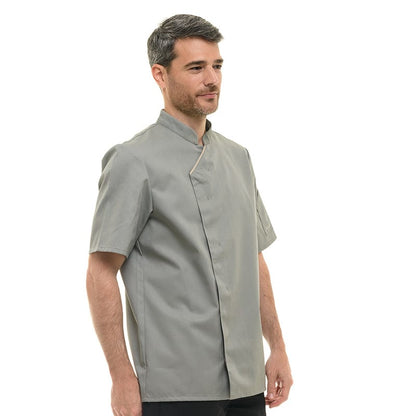 Robur Unisex Gray Short Sleeve Chef's Coat Harti - ROBUR