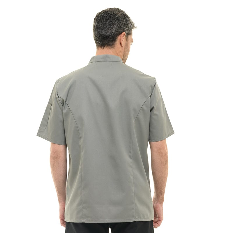 Robur Unisex Gray Short Sleeve Chef's Coat Harti - ROBUR