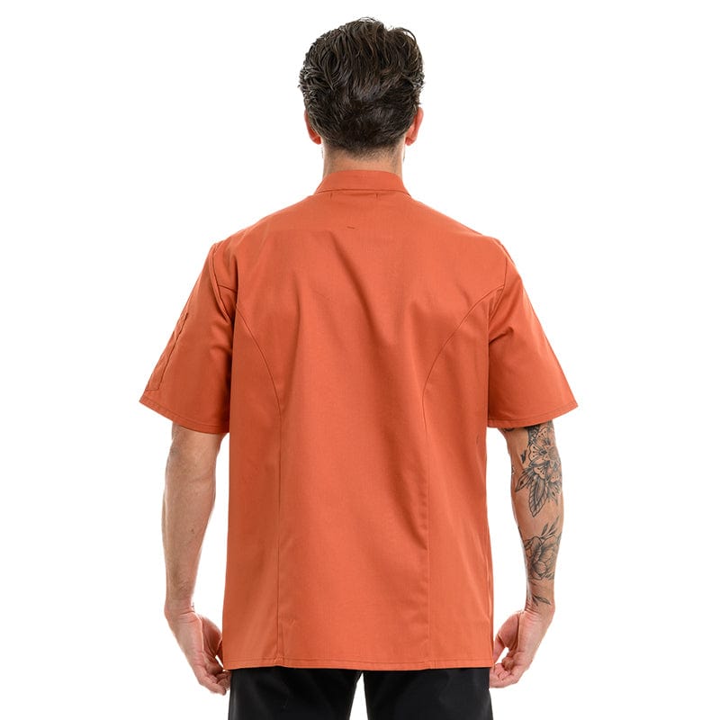 Robur Unisex Terracotta Short Sleeve Chef's Coat Harti - ROBUR