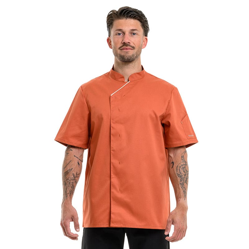 Robur Unisex Terracotta Short Sleeve Chef's Coat Harti - ROBUR