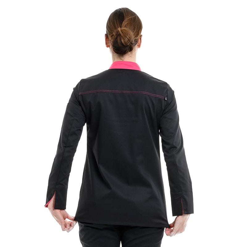 Robur Women's Black/Fuchsia Long Sleeve Kitchen Coat Elbax - ROBUR