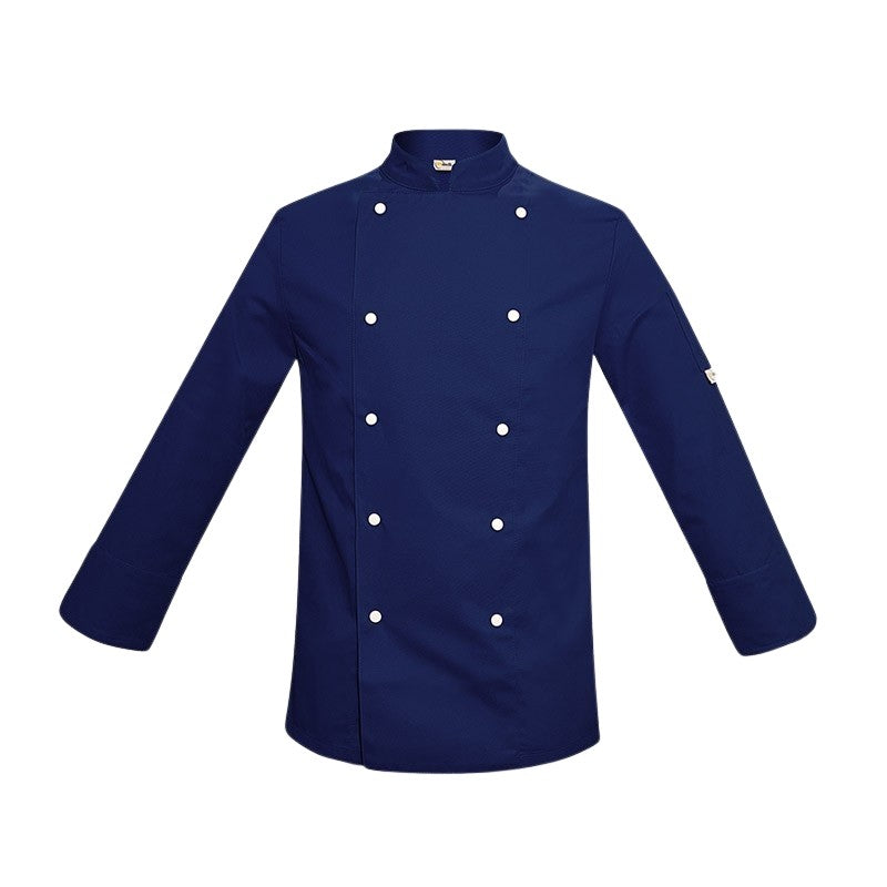 Navy Blue Children's Chef's Jacket with White Buttons - MANELLI