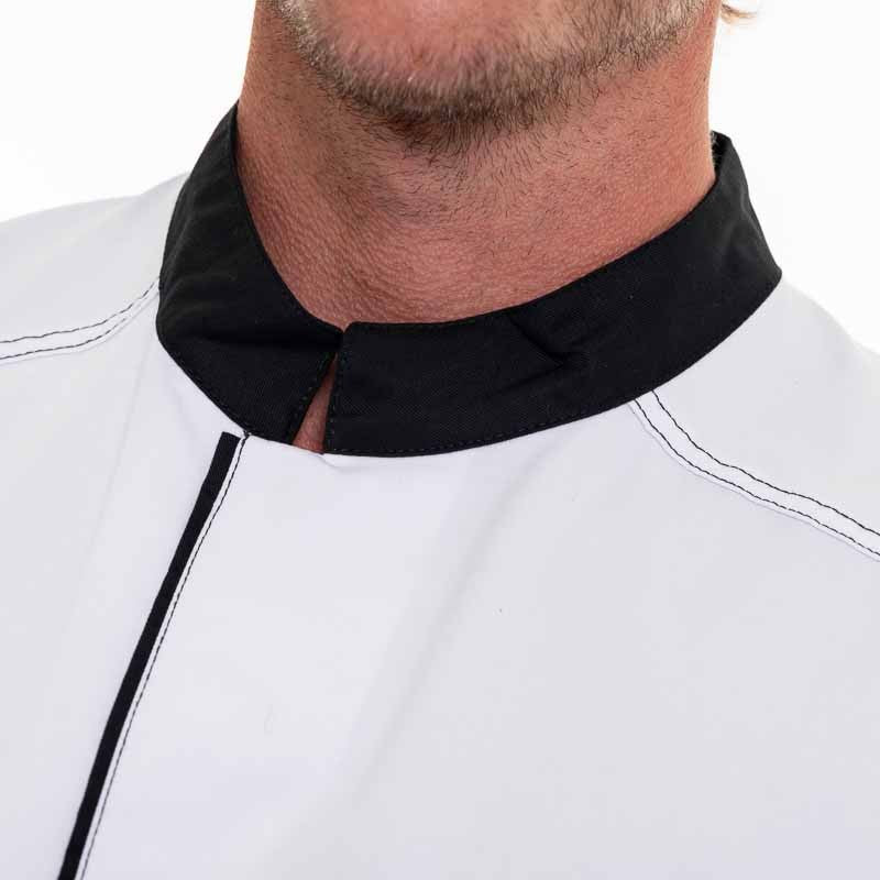 ABAX white and black Short Sleeve kitchen Coat - ROBUR