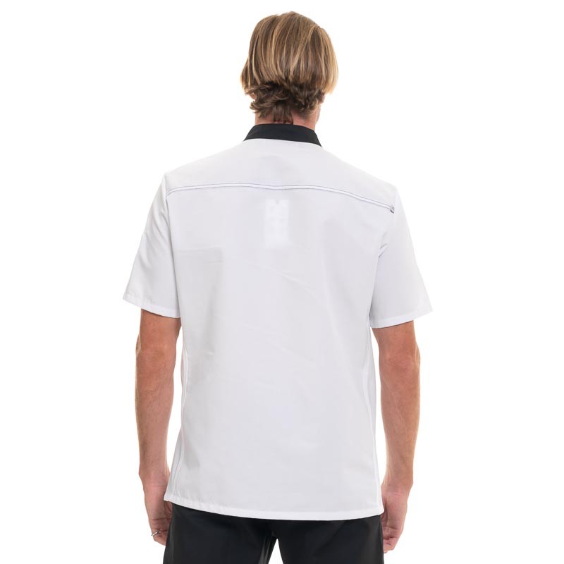 ABAX white and black Short Sleeve kitchen Coat - ROBUR