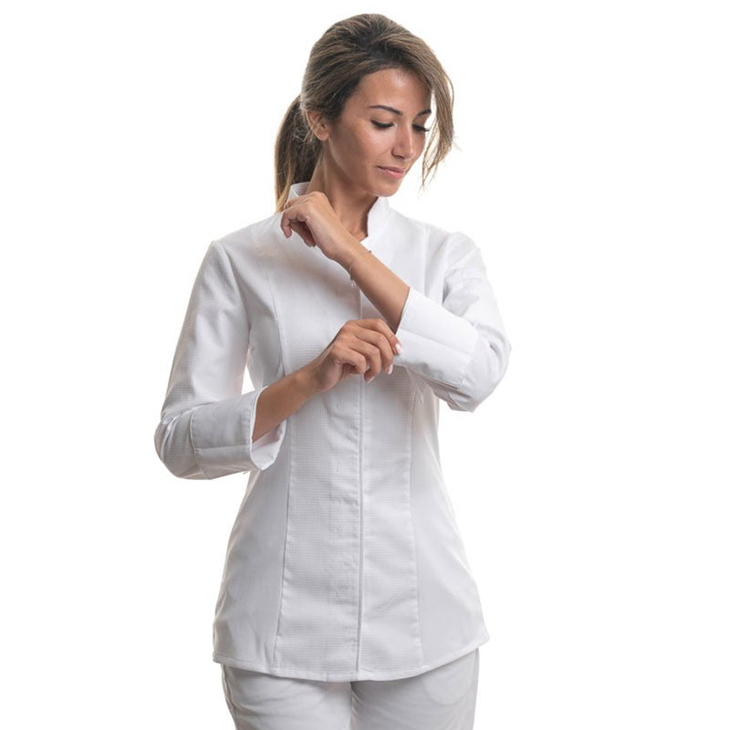 ABELLA Women's White Long Sleeve Kitchen Coat - ROBUR