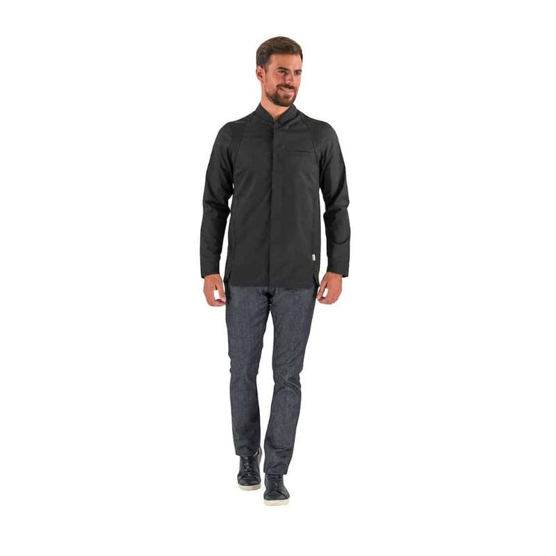 Basil Long Sleeve Men's Black Kitchen Coat - LAFONT