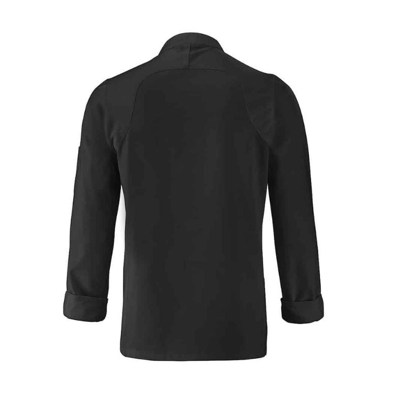 Basil Long Sleeve Men's Black Kitchen Coat - LAFONT