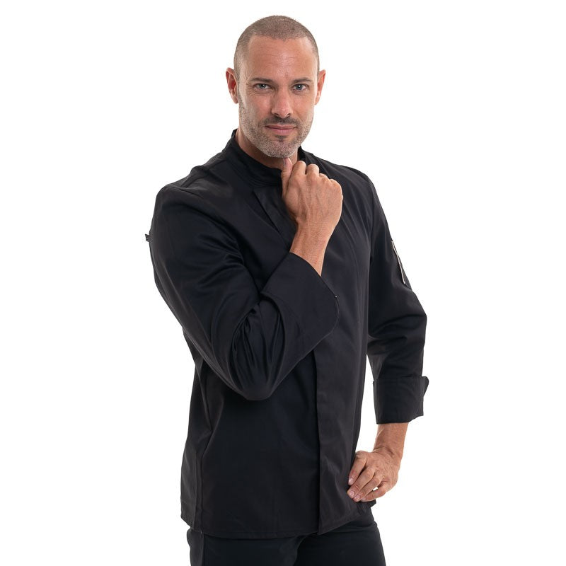 Black Chef Coat Long Sleeves NERO - ROBUR