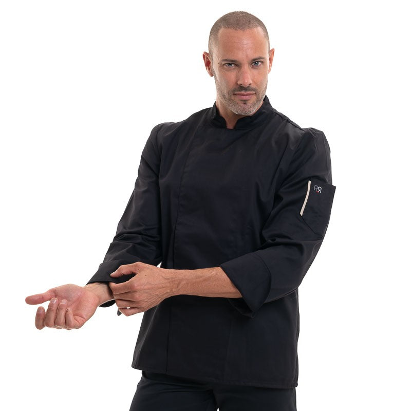 Black Chef Coat Long Sleeves NERO - ROBUR