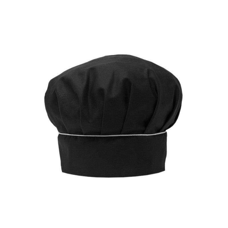 Black Kitchen Hat with Silver Piping - Manelli