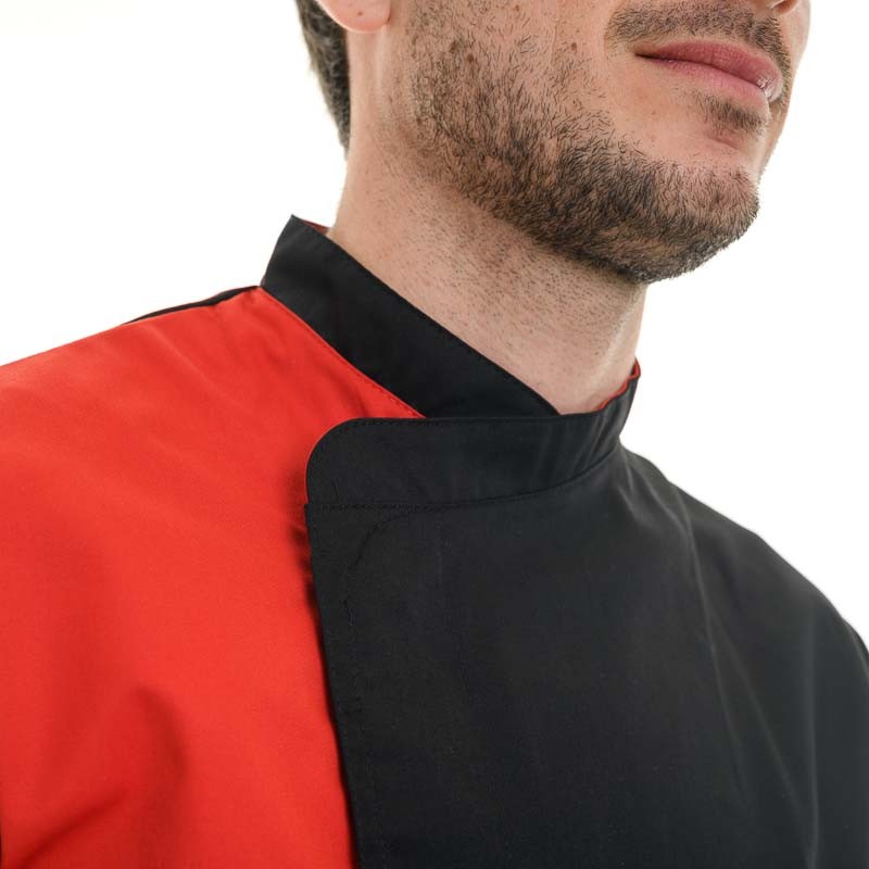 Black/Red Kitchen Coat - MANELLI