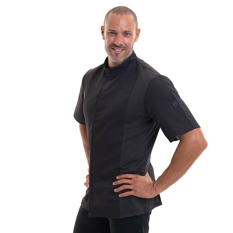 Black Short Sleeve Siaka breathable kitchen Coat - ROBUR