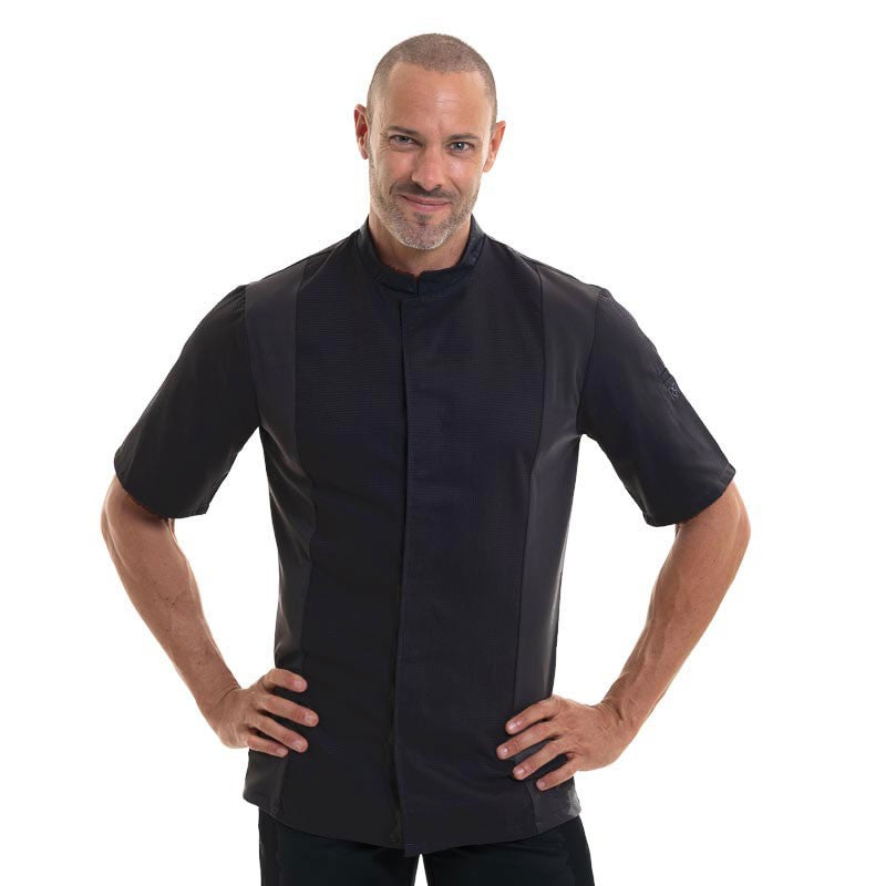 Black Short Sleeve Siaka breathable kitchen Coat - ROBUR