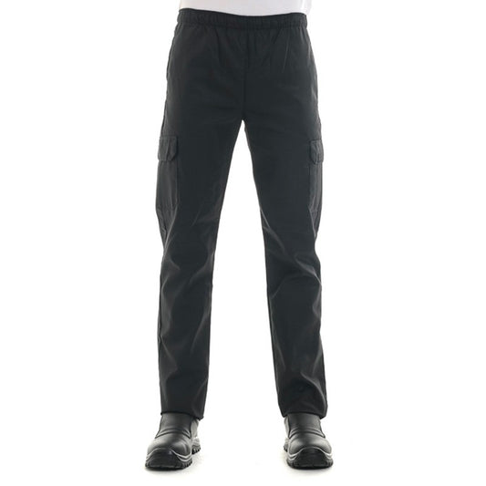 Black kitchen pants with side pockets - MANELLI