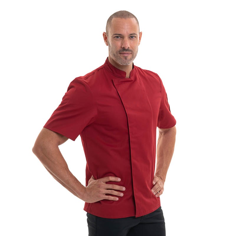 Burgundy Short Sleeve Kitchen Coat Nero - ROBUR