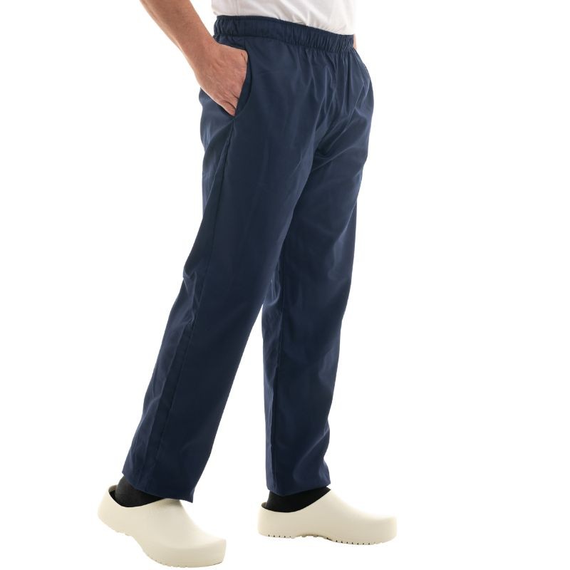 Carros Navy Blue Elastic Belt Work Trousers - MANELLI