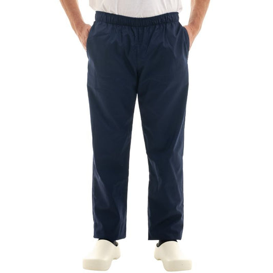 Carros Navy Blue Elastic Belt Work Trousers - MANELLI