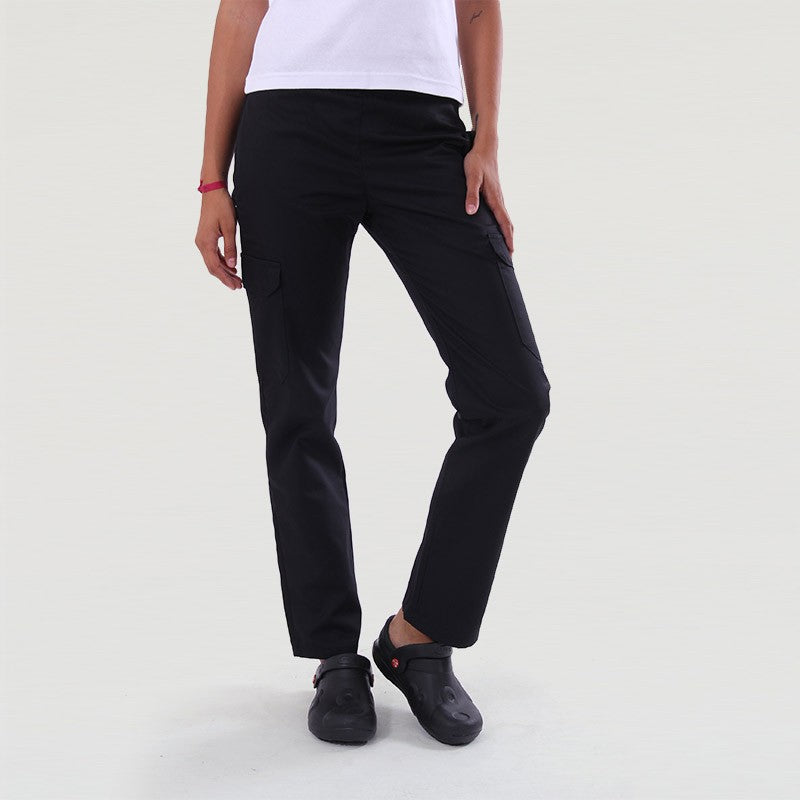 Manelli black women's kitchen pants with side pockets